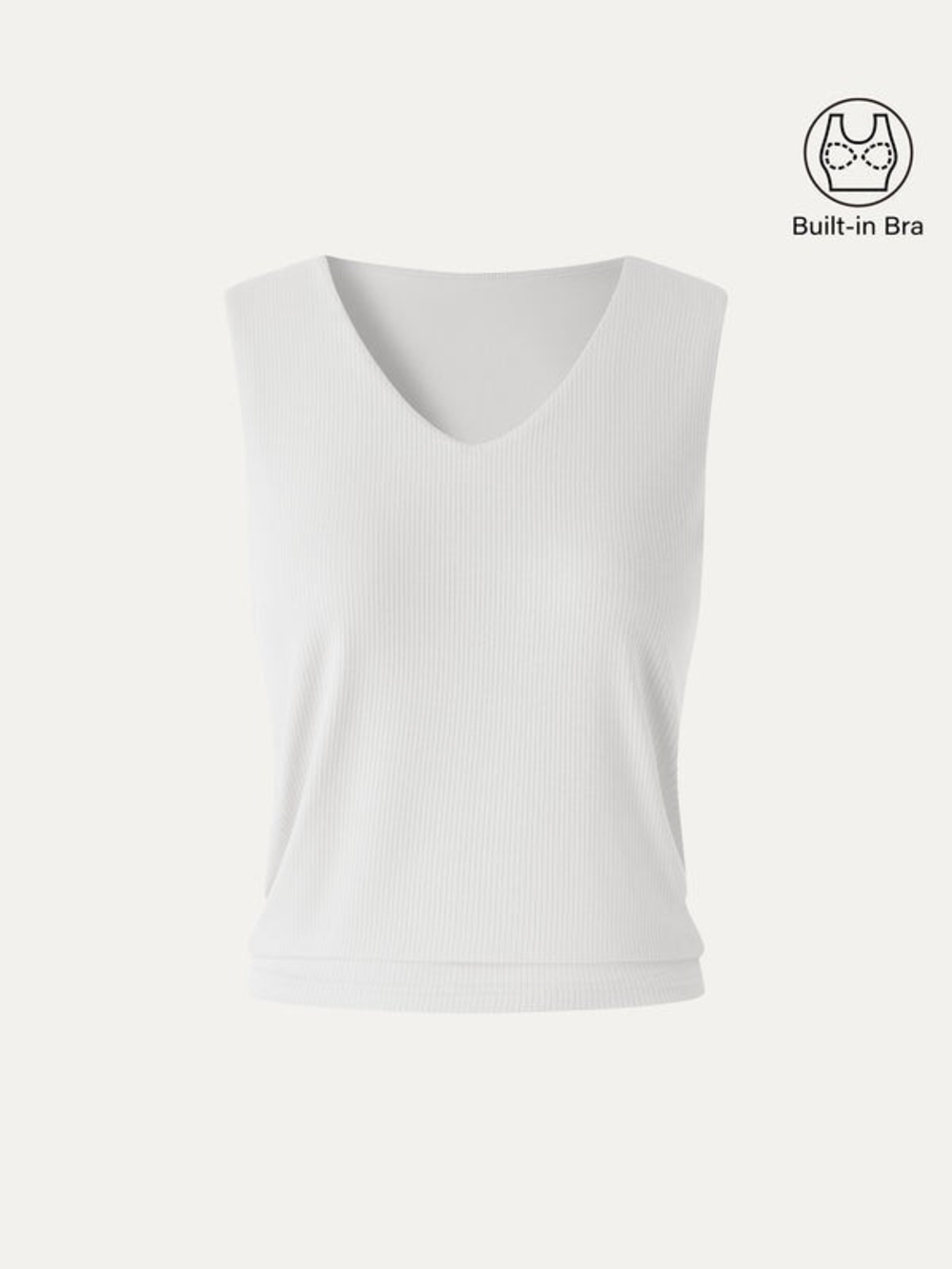 OGL CoolTouch Ease V-Neck Wide Shoulder Bra Tank In White